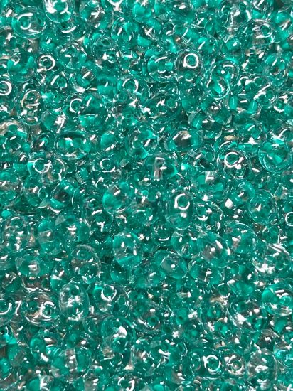 Picture of Preciosa Twin Beads 2.5x5mm Crystal Green Color Lined x10g