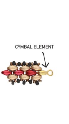 Изображение Cymbal - Vourkoti SuperDuo Bead Ending 24Kt Gold Plate x1 
