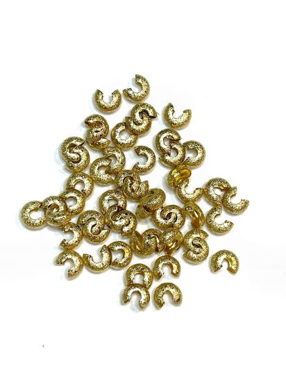 Picture of Crimp Cover 4mm Stardust Gold Tone x20