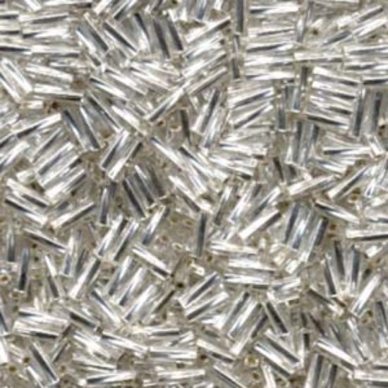 Picture of Miyuki Twist Bugle 6mm 1 Silver Lined Crystal x10g 