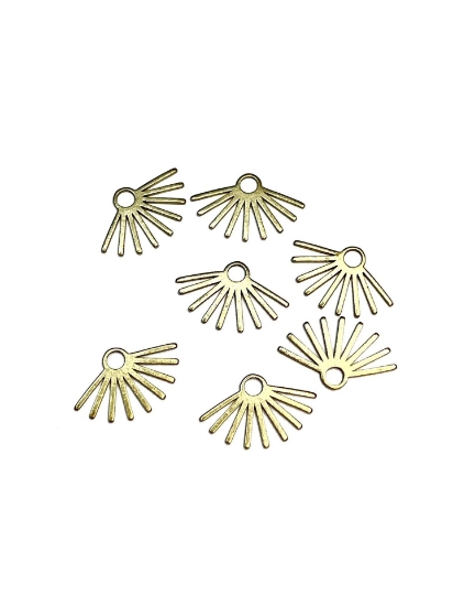 Picture of Charm Brass Fringe Trim 13x8mm Gold Tone x2