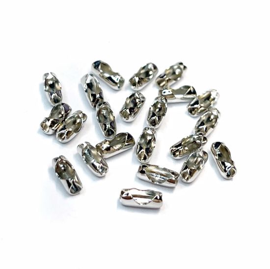 Picture of Ball Chain Connector 1.5mm Silver Tone x20