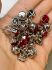 Picture of Ear Stud Red Strass 10mm with loop Silver Tone x2