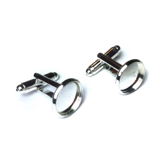 Picture of Cuff Link 12mm setting Silver Plate x2