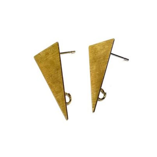 Picture of Ear stud  Triangle 23x12mm Textured Gold Tone x2