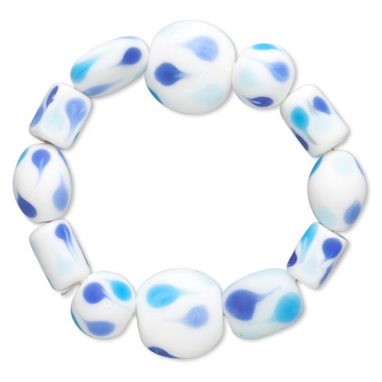 Picture of Stretch Glass Bracelet white/blue x1