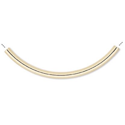 Image de Curved tube 50x3mm w/ 2mm hole Gold Plated x1