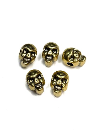 Picture of Skull Bead 13x9mm Gold Tone x1
