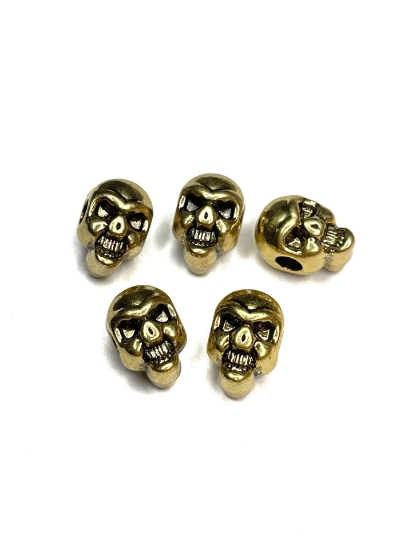 Picture of Skull Bead 13x9mm Gold x1