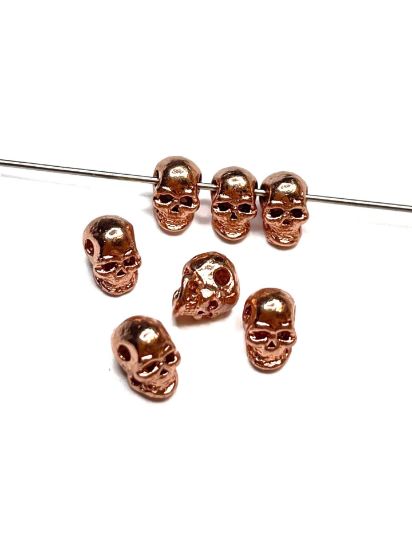 Picture of Skull Bead 8x5mm Rose Gold x1
