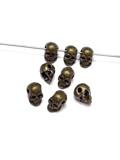 Picture of Skull Bead 8x5mm Bronze x1