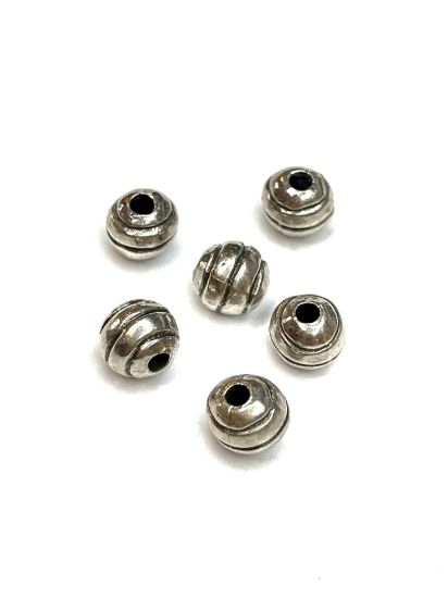 Picture of Metal Bead round 9mm Silver Tone x1