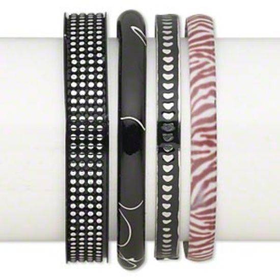 Picture of Bangle Bracelet Steel Hearts & Studs x1
