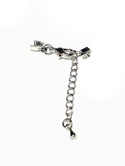 Picture of Lobster Clasp w/ crimp and extender Ø2-3mm Silver Tone x1 