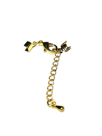 Picture of Lobster Clasp w/ crimp and extender Ø2-3mm Gold Tone x1