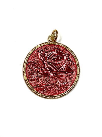 Picture of Vintage Bohemian Pendant 32mm "Roses" Pink x1