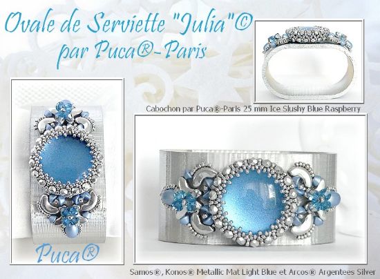 Picture of KIT 4 stuks - Servetten ring ovaal « Julia » © par PUCA®  Blue Raspberry