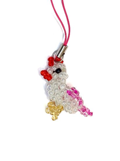 Picture of Zipper pull glass Beaded Chicken x1