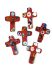 Picture of Millefiori Glass Bead Cross 37x27mm Red x1 