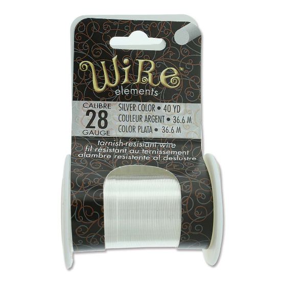 Picture of Wire Lacquered Tarnish Resistant 28 Gauge (.32mm) Silver x36.6m
