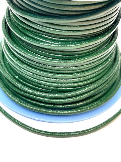 Picture of Leather Cord 2mm Emerald x1m