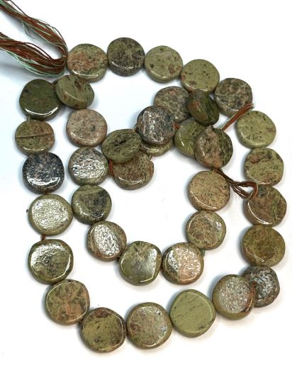 Picture of Unakite beads flat round 10mm x36cm