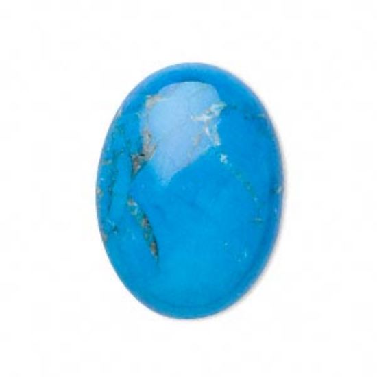 Picture of Cabochon Howlite (dyed) 35x25mm oval Turquoise Blue x1
