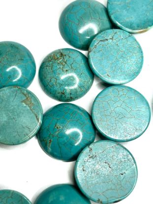 Изображение Cabochon turquoise (imitation) 20mm round x1