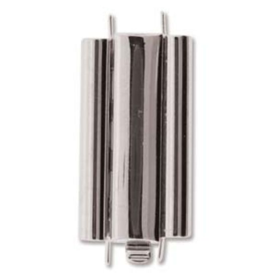 Picture of Beadslide Smooth Plain 10x24mm Silver Plated x1 