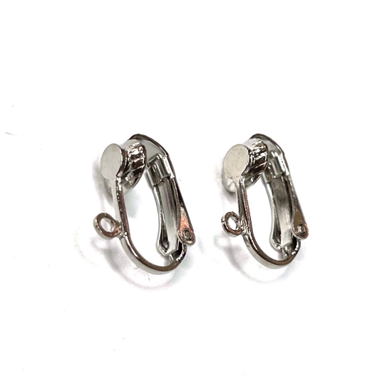 Picture of Ear Clip flat pad 4mm w/ loop Silver Tone x10