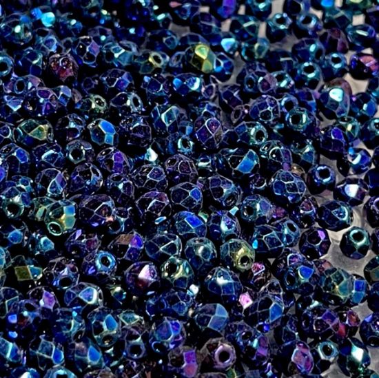 Picture of Fire-Polished 3mm Jet Blue Iris x50