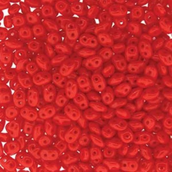 Picture of MiniDuo 2x4mm Opaque Coral Red x10g