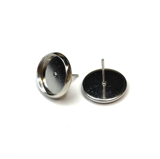 Picture of Ear stud setting 12mm round Silver x10