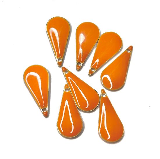 Picture of Candy Epoxy drop pendant 22x10mm Orange x1