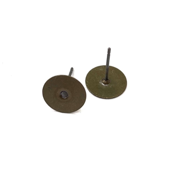 Picture of Ear stud flat pad 10mm round Bronze x100