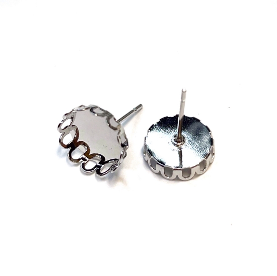 Picture of Ear stud setting 10mm round Silver x10