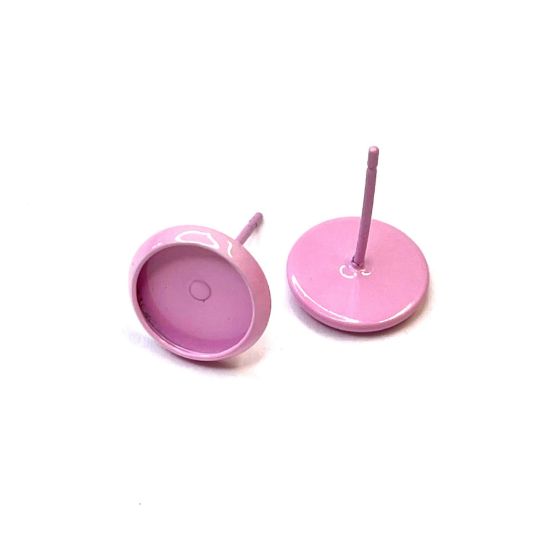 Picture of Ear stud setting 8mm round Pink x10