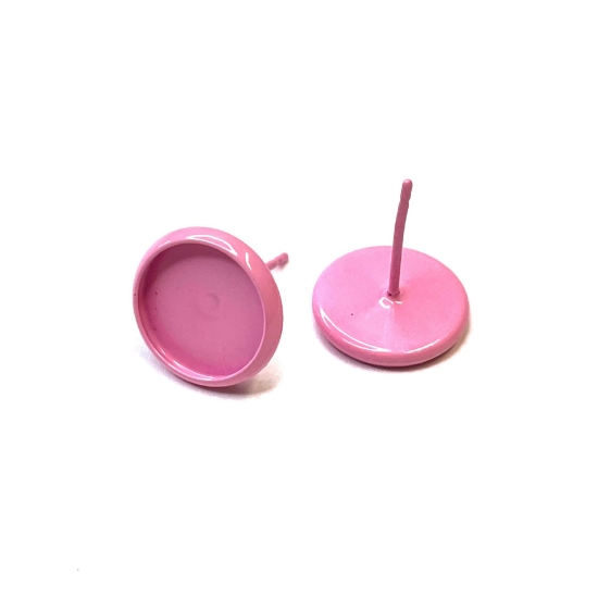 Picture of Ear stud setting 10mm round Pink x10