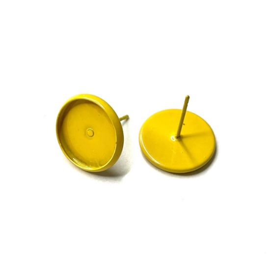 Picture of Ear stud setting 12mm Yellow x2