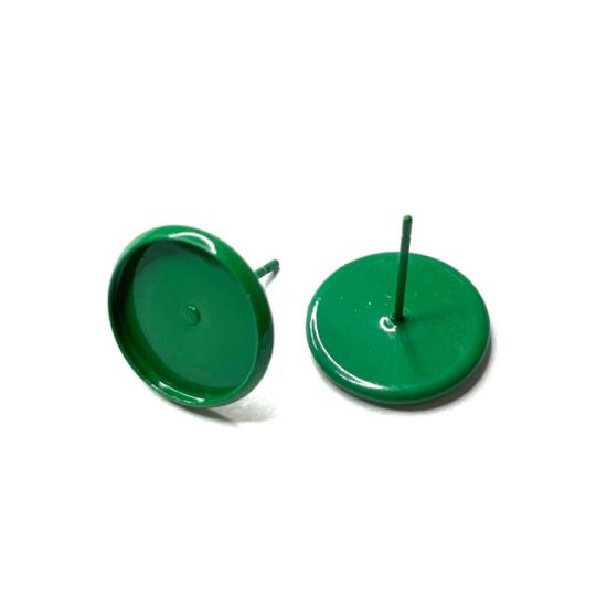 Picture of Ear stud setting 12mm Green x2