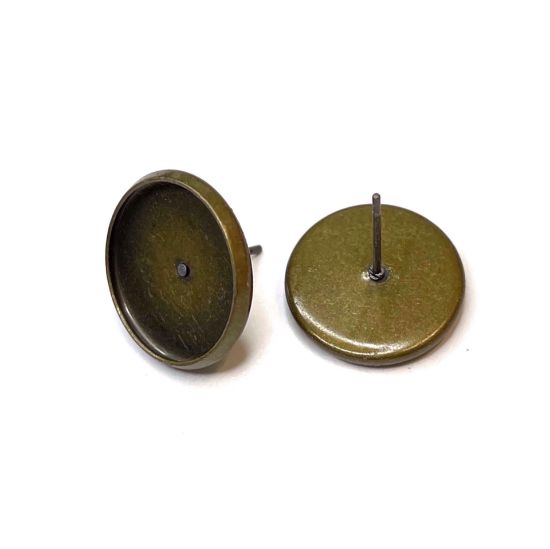 Picture of Ear stud setting 12mm round Bronze x10