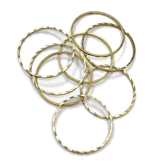 Picture of Component Ring 22mm round textured Gold x5