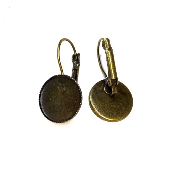 Picture of Earwire Leverback textured setting 14mm round Bronze x10