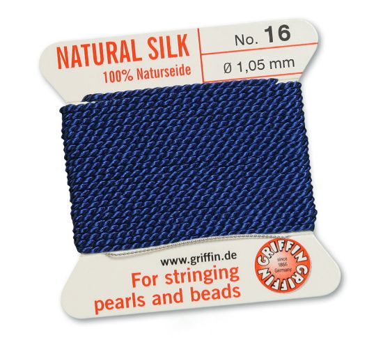 Picture of Griffin Silk Beading Cord & Needle size #16 - 1,05mm Dark Blue x2m