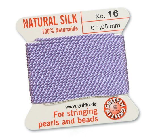 Picture of Griffin Silk Beading Cord & Needle size #16 - 1,05mm Lilac x2m