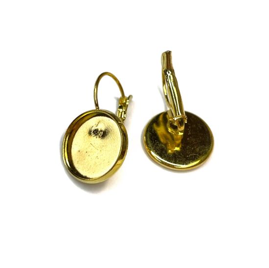 Picture of Earwire Leverback setting 12mm Gold Tone x2