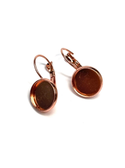 Picture of  Earwire Leverback setting 12mm round Rose Gold x10