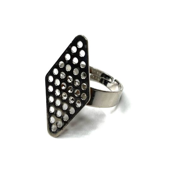 Picture of Ring base Sieve 28x14mm Silver Tone x1