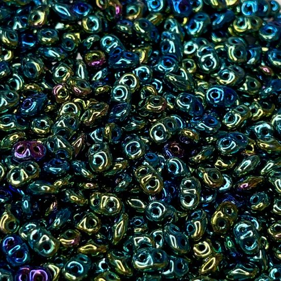 Picture of SuperDuo 2,5x5mm Jet Green Iris x10g