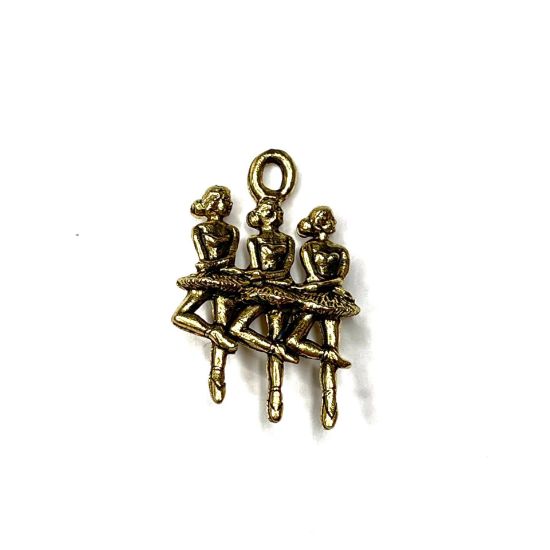 Picture of Charm Ballerinas 24mm Antique Gold x1